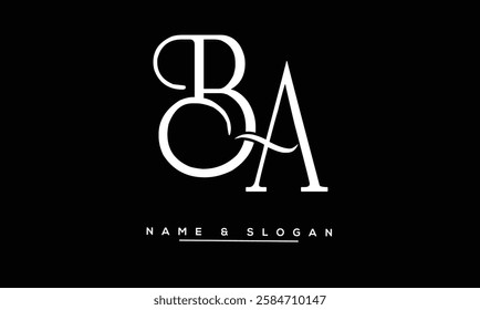 AB, BA Abstract Letters Logo Monogram