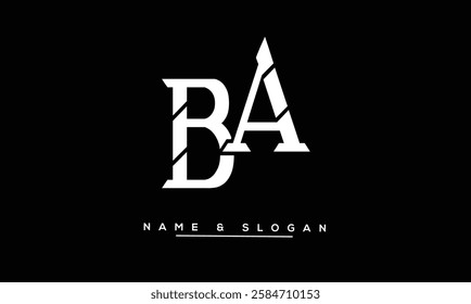 AB, BA Abstract Letters Logo Monogram