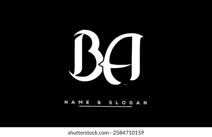 AB, BA Abstract Letters Logo Monogram