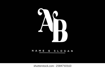 AB, BA Abstract Letters Logo Monogram