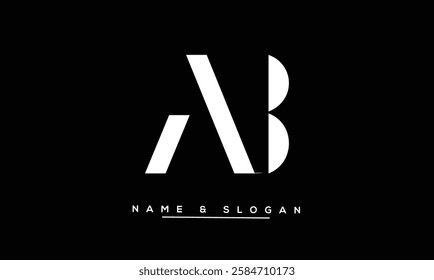 AB, BA Abstract Letters Logo Monogram