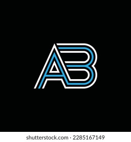 AB o BA abstract sobresaliente negocio profesional impresionante marca artística empresa de diferentes colores ilustración logo