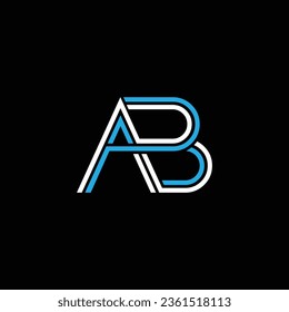 AB or BA abstract outstanding professional business awesome artistic branding company different colors illustration logo