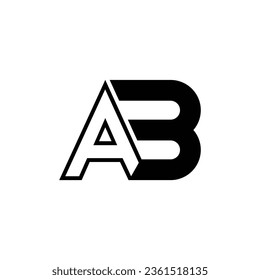 AB or BA abstract outstanding professional business awesome artistic branding company different colors illustration logo