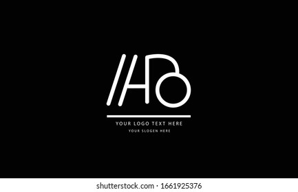 AB BA abstract vector logo monogram template