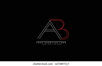 AB BA abstract vector logo monogram template