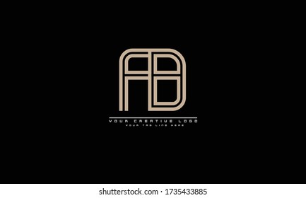 AB BA abstract vector logo monogram template