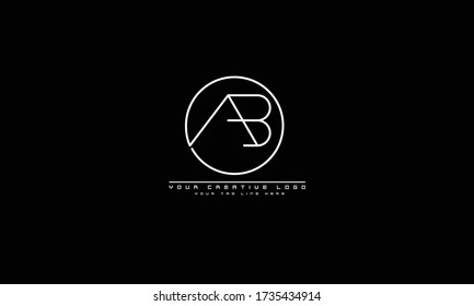 AB BA abstract vector logo monogram template