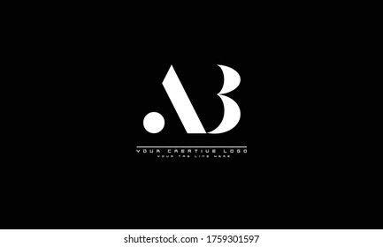 AB BA abstract vector logo monogram template