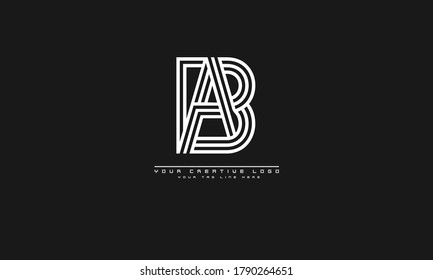 AB BA abstract vector logo monogram template