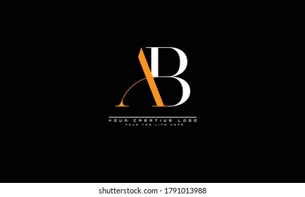 AB BA abstract vector logo monogram template