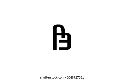 AB or BA or AE logo design in minimal line art style