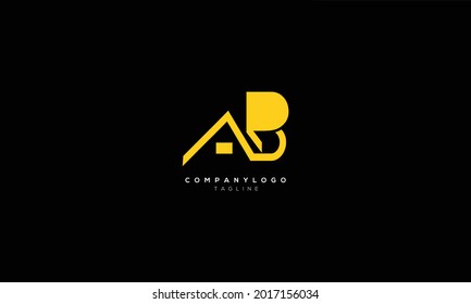 AB BA A AND B Abstract initial monogram letter alphabet logo design