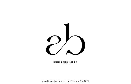 AB, BA, , B, A Abstract Letters Logo Monogram