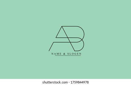 AB BA A B abstract vector logo monogram template