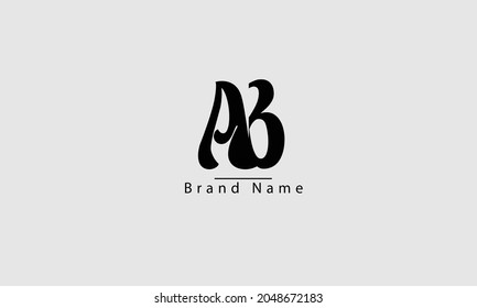 AB BA A B abstract vector logo monogram template