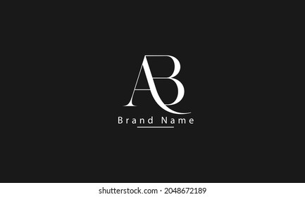 AB BA A B abstract vector logo monogram template