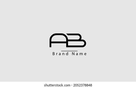 AB BA A B abstract vector logo monogram template