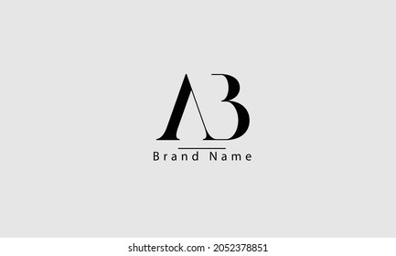 AB BA A B abstract vector logo monogram template