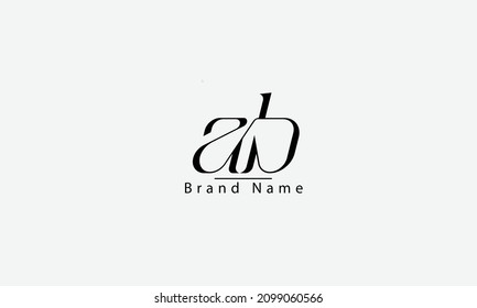 Plantilla de monograma abstracto del logotipo del vector AB BA A B