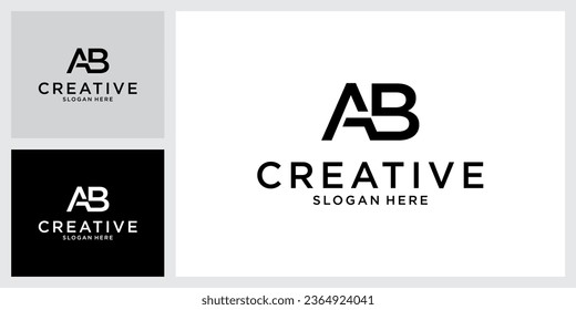 AB or BA initial letter logo design vector