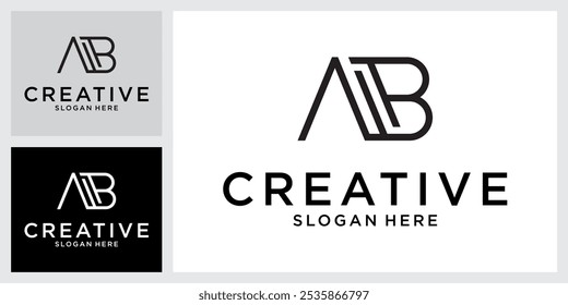 Modelo vetorial de design de logotipo de letra inicial AB ou BA