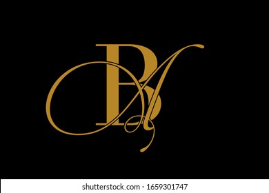 AB or BA initials monogram, logo