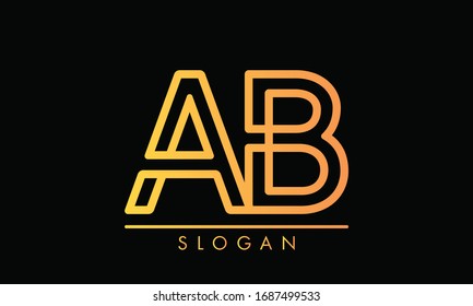 AB BA Letter Initial Logo Design Template Vector Illustration
