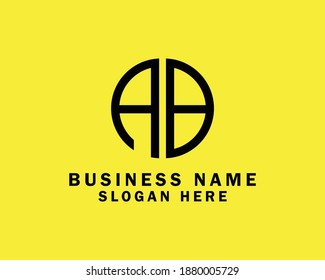 PLANTILLA DE VECTOR DE DISEÑO DE LOGOTIPO DE LA CARTA AB BA