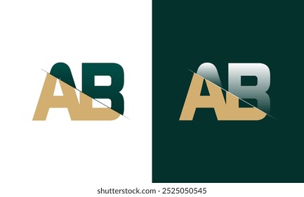 AB or BA Letter Logo Design with a Creative Cut Creative logo design