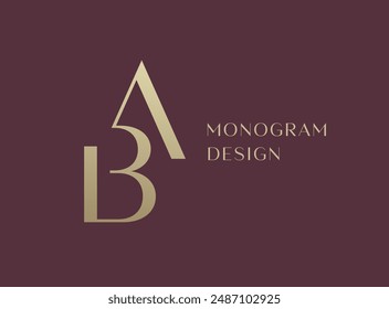 AB or BA letter logo icon design. Classic style luxury initials monogram.