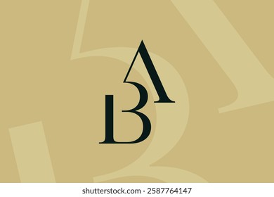 AB or BA letter logo icon design. Classic style luxury initials monogram.