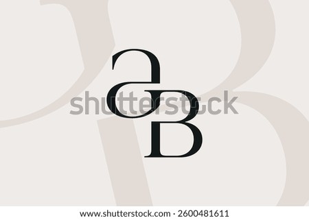 AB or BA letter logo icon design. Classic style luxury initials monogram.