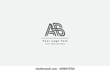 Logo de la carta AB o BA. Atractivo y atractivo logotipo inicial inicial AB BA A B inicial