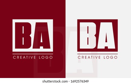 AB oder BA Letter Logo. Einzigartig attraktives, kreatives und modernes AB BA A B Logo für einen Anfangsbuchstaben
