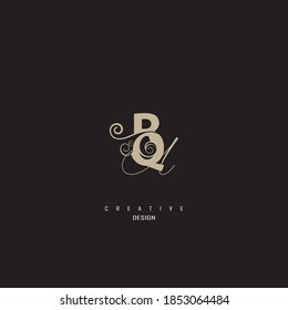 ab, ba logo en un color oro muy elegante