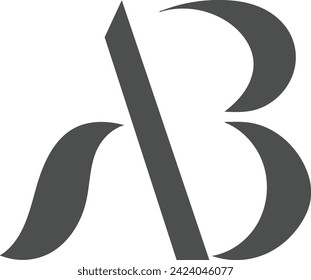 ab ba Lowercase Letter Initial Logo Design Template Vector Illustration