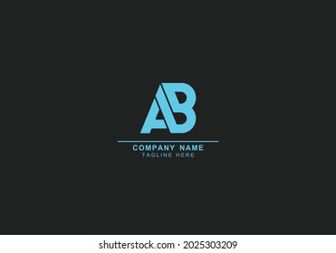 plantilla de logotipo abstracto y negrita simple de AB o BA