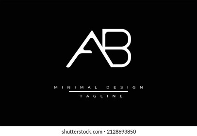 ILUSTRACIÓN DE ARTE DE VECTOR DE LOGOTIPO MINIMALISTA AB O BA