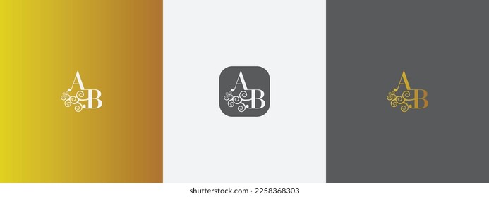 AB, BA monogram abstract letters logo.
