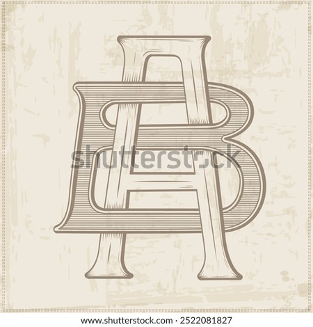 AB, BA,  monogram AB , Logo AB, Monogram vintages ,Two Letter Monogram , Interlocking Monogram Digital , Wedding monograms creator. Elegant historical style alphabet for party invitations. 