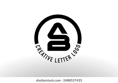 AB BA United Letter Icon Design Logo Vector in Black Minimalist Creative Modern Style Illustration.