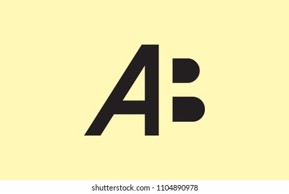 AB BA Uppercase Letter Initial Logo Design Template Vector Illustration
