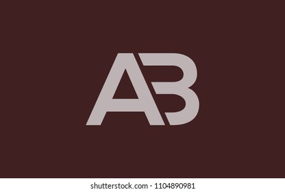 AB BA Uppercase Letter Initial Logo Design Template Vector Illustration