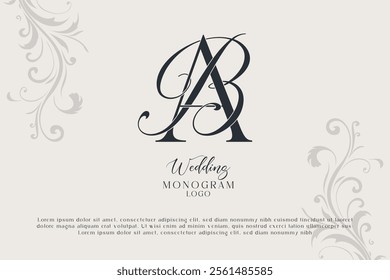 AB BA wedding monogram logo