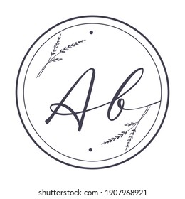 Ab Beauty vector initial logo, handwriting logo of initial signature, wedding, fashion, jewerly, boutique, floral and botanical with creative template for any company or business.