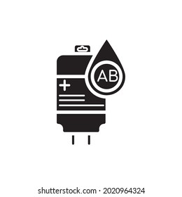 Ilustración del vector de iconos rellenos de sangre AB