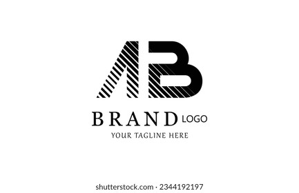 Marca AB, creativa, empresa de diseño de forros, diseño de logotipo negro.