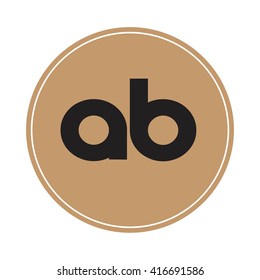 ab brown letters ,abstract background logo, design identity in circle, alphabet letter