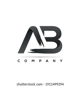 vector de diseño del logotipo de la letra del pincel de AB